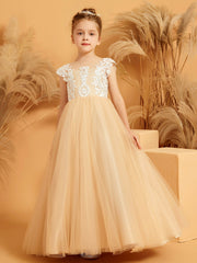 Sleeveless Floor-length Ball Gown Dress with Bow