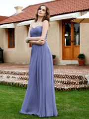 Long Chiffon Strapless Gowns with Sweethart Periwinkle Plus Size