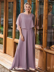 Gorgeous A-line Flutter Cape Sleeves Dress Dusk