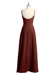 Spaghetti Strap Simple Dress with Slit Terracotta