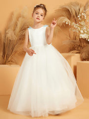 Cute Matte Satin Floor Length Flower Girl Dress