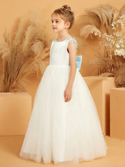 Cute Matte Satin Floor Length Flower Girl Dress