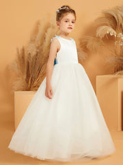 Cute Matte Satin Floor Length Flower Girl Dress
