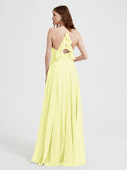 V-neck Bridesmaid Dress with Cross Back Daffodil