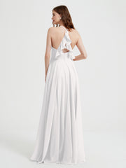 V-neck Bridesmaid Dress with Cross Back Ivory