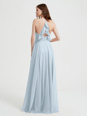 V-neck Bridesmaid Dress with Cross Back Mist