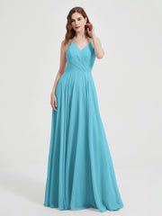 V-neck Bridesmaid Dress with Cross Back Pool