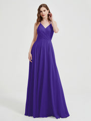V-neck Bridesmaid Dress with Cross Back Regency