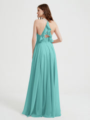 V-neck Bridesmaid Dress with Cross Back Spa