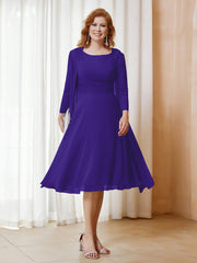 A-Line Long Sleeves Chiffon Dress With Jacket Regency Plue Size