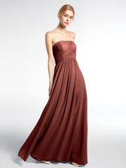 Chiffon Empire Waist Maxi Dress with Pockets Terracotta
