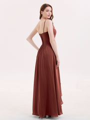 Spaghetti Strap Chiffon Dresses Terracotta
