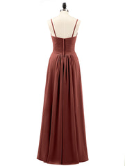Spaghetti Strap Chiffon Dresses Terracotta