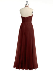 Halter Full Length Tulle Bridesmaid Dress Terracotta