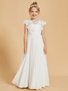 Elegant Flower Girl Dresses Adorned with Chiffon and Appliqued Accents