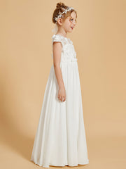 Elegant Flower Girl Dresses Adorned with Chiffon and Appliqued Accents
