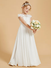 Elegant Flower Girl Dresses Adorned with Chiffon and Appliqued Accents