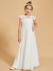 Elegant Flower Girl Dresses Adorned with Chiffon and Appliqued Accents