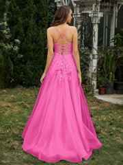 Sweetheart Appliqued Beaded Sweep Train Dress Azalea