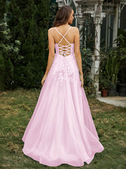 Sweetheart Appliqued Beaded Sweep Train Dress Blushing Pink