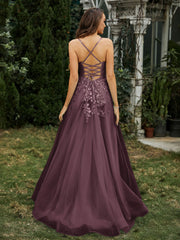 Sweetheart Appliqued Beaded Sweep Train Dress Cabernet