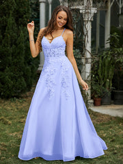 Sweetheart Appliqued Beaded Sweep Train Dress Lavender Plus Size
