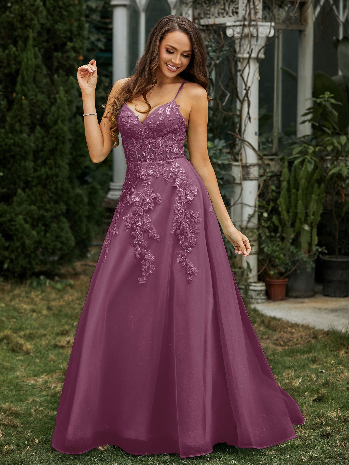 mulberry prom dress Berkley Draped Mesh Corset Maxi Dress | Mulberry | Debs & Prom