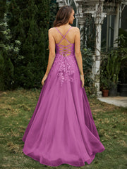 Sweetheart Appliqued Beaded Sweep Train Dress Orchid Plus Size