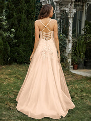 Sweetheart Appliqued Beaded Sweep Train Dress Peach Plus Size