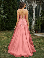 Sweetheart Appliqued Beaded Sweep Train Dress Sunset Plus Size