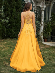 Sweetheart Appliqued Beaded Sweep Train Dress Tangerine Plus Size