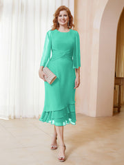 Tea-Length Chiffon Dress With Jacket Spa
