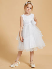 Charming Knee-Length Flower Girl Dresses Adorned with Bowknots