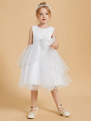 Charming Knee-Length Flower Girl Dresses Adorned with Bowknots