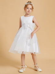 Charming Knee-Length Flower Girl Dresses Adorned with Bowknots