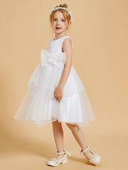 Charming Knee-Length Flower Girl Dresses Adorned with Bowknots