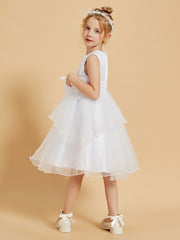 Charming Knee-Length Flower Girl Dresses Adorned with Bowknots