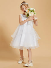 Charming Knee-Length Flower Girl Dresses Adorned with Bowknots