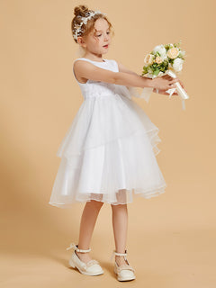 Charming Knee-Length Flower Girl Dresses Adorned with Bowknots