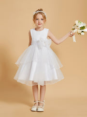 Charming Knee-Length Flower Girl Dresses Adorned with Bowknots