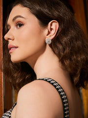 Square Sleeveless Houndstooth Knit Sheath Mini Dress