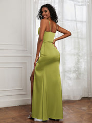 Square Neckline Floor-length Dress With Belt Clover
