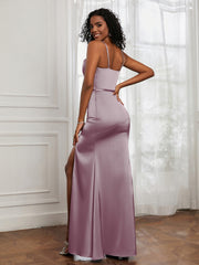 Square Neckline Floor-length Dress With Belt Dusk