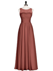 Full Length Dress with ILLusion NECK Terracotta
