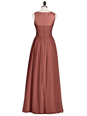 Full Length Dress with ILLusion NECK Terracotta