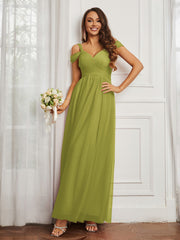 Off-the-shoulder Ruched Tulle A-line Dress Clover Plus Size