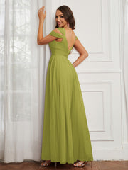 Off-the-shoulder Ruched Tulle A-line Dress Clover Plus Size