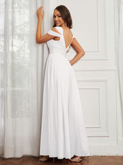 Off-the-shoulder Ruched Tulle A-line Dress Ivory Plus Size
