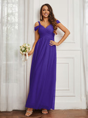 Off-the-shoulder Ruched Tulle A-line Dress Regency Plus Size