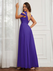 Off-the-shoulder Ruched Tulle A-line Dress Regency Plus Size